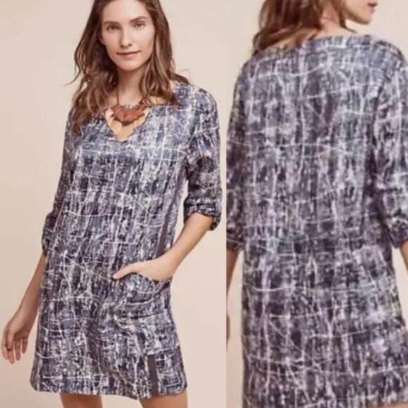 Anthropologie Burning Torch Silk Wool Mini Dress Womens XS - Picture 1 of 9